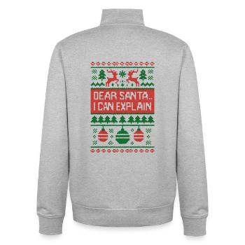 Ugly Christmas Dear Santa I Can Explain - Unisex Organic Zip Sweatshirt von Stanley/Stella - Grau meliert - Hinten - AI Model Male 185 light (185cm)