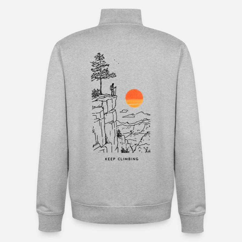 Cercle du Soleil Couchant - Sweat zippé unisexe en coton bio Stanley/Stella - gris chiné
