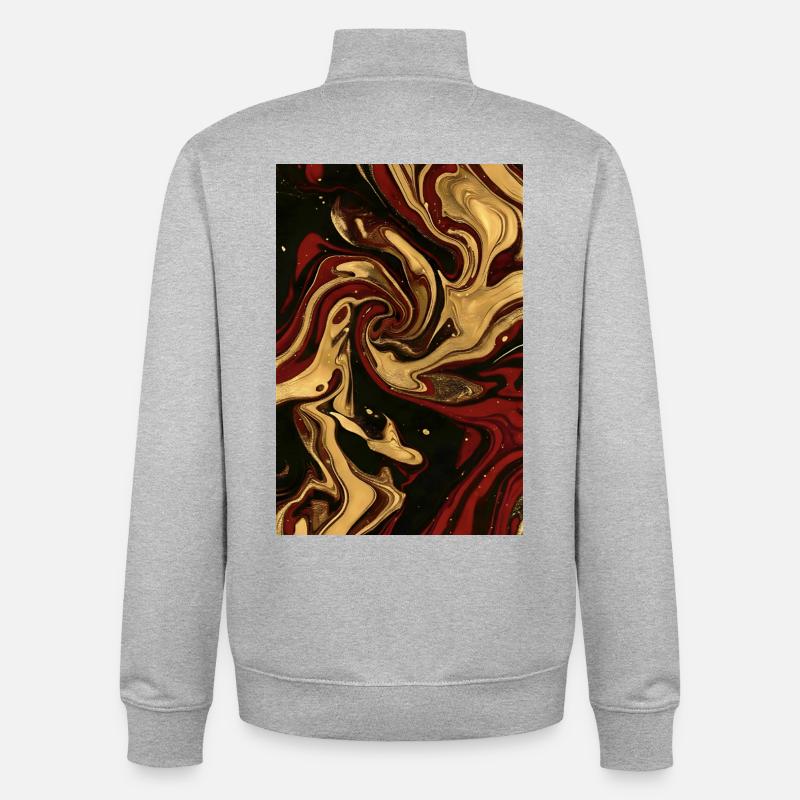 Abstract Germany Fluid Art Part 2. - Unisex Organic Zip Sweatshirt by Stanley/Stella - heather grey