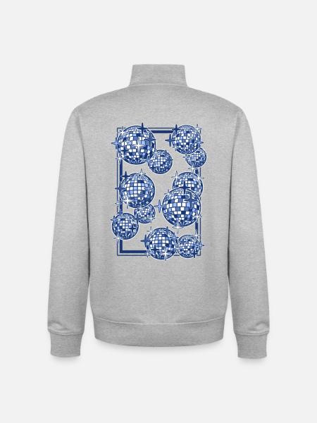 Mirrorballs in blue - Unisex Organic Zip Sweatshirt by Stanley/Stella - heather grey