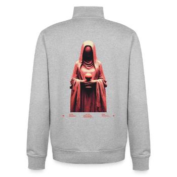 Red Nun - Unisex Organic Zip Sweatshirt von Stanley/Stella - Grau meliert - Hinten - AI Model Male 185 light (185cm)