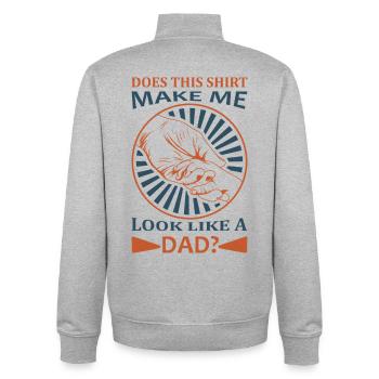 Lustiges Papa-Shirt Lässt mich das wie einen Vater aussehen - Unisex Organic Zip Sweatshirt von Stanley/Stella - Grau meliert - Hinten - AI Model Male 185 light (185cm)