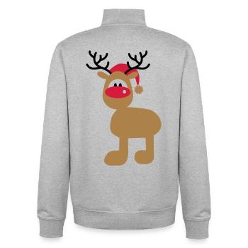 Noël - Sweat zippé unisexe en coton bio Stanley/Stella - gris chiné - Dos - AI Model Male 185 light (185cm)