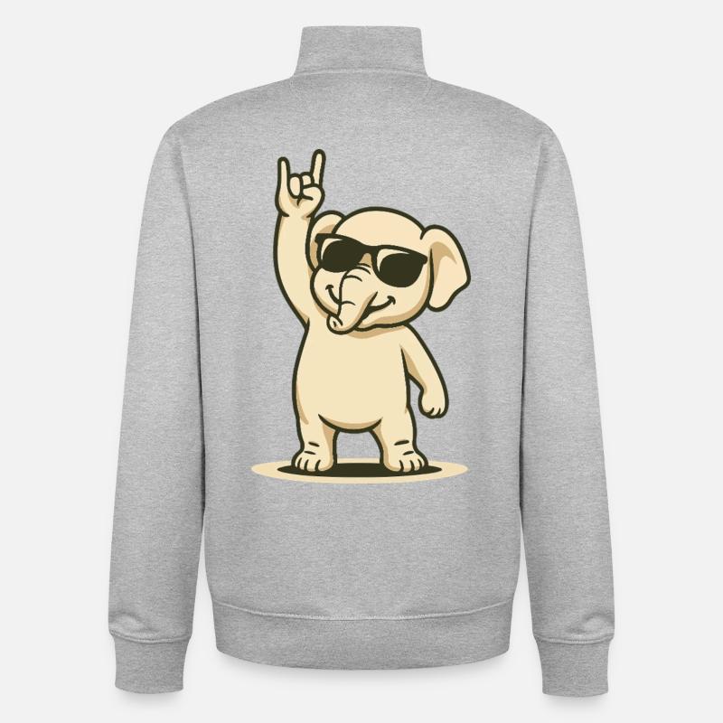 Rainure d’éléphant - Sweat zippé unisexe en coton bio Stanley/Stella - gris chiné