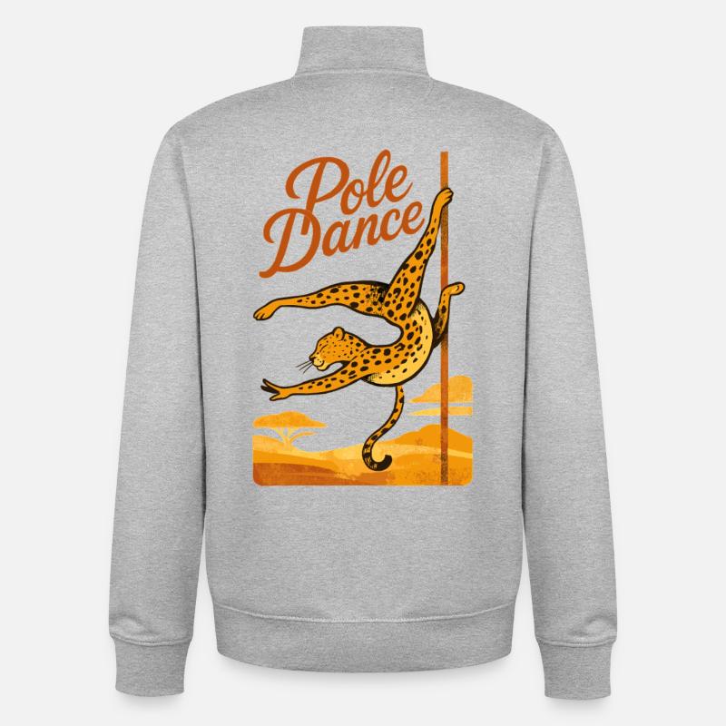 Pole Dance Leopardin Poledancerin Geschenk - Unisex Organic Zip Sweatshirt von Stanley/Stella - Grau meliert