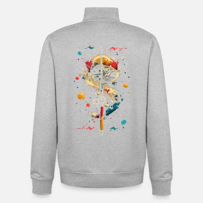 Pêche - Sweat zippé unisexe en coton bio Stanley/Stella - gris chiné