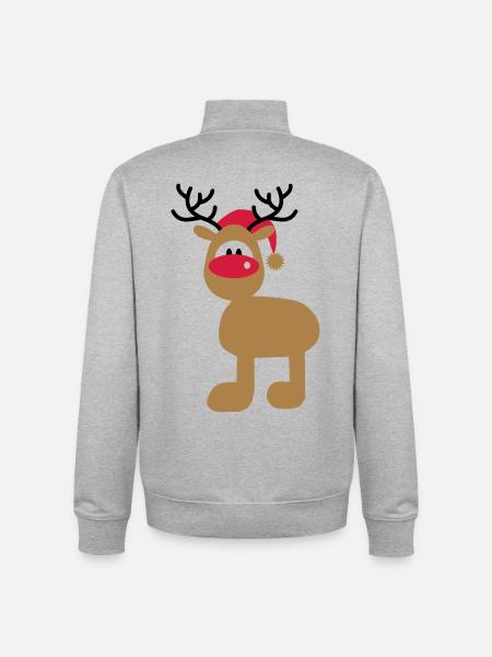 Noël - Sweat zippé unisexe en coton bio Stanley/Stella - gris chiné