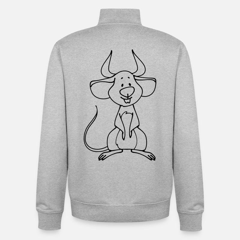 Devil's Mouse - Unisex Organic Zip Sweatshirt by Stanley/Stella - heather grey