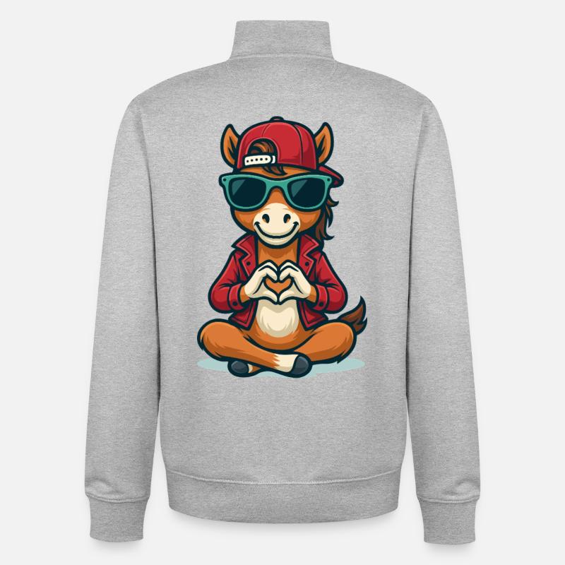 Aimer les vibrations de Colt - Sweat zippé unisexe en coton bio Stanley/Stella - gris chiné