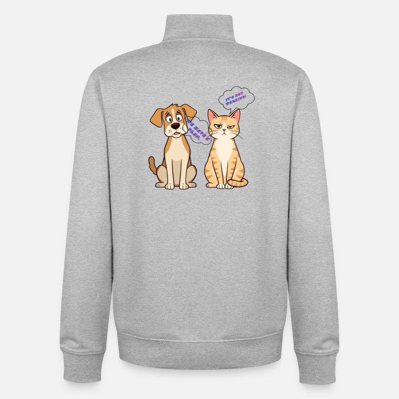 Duo Pets-Plan vs. nicht funktionierend - Unisex Organic Zip Sweatshirt von Stanley/Stella - Grau meliert