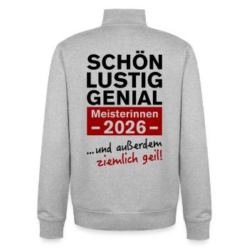 Champions 2026: Beautiful, Funny, Ingenious - Unisex Organic Zip Sweatshirt by Stanley/Stella - heather grey - Back - AI Model Male 185 light (185cm)