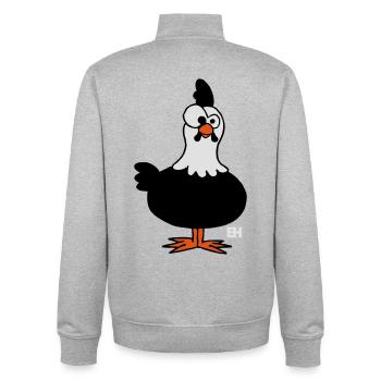 Chicken - Hen - Unisex Organic Zip Sweatshirt by Stanley/Stella - heather grey - Back - AI Model Male 185 light (185cm)