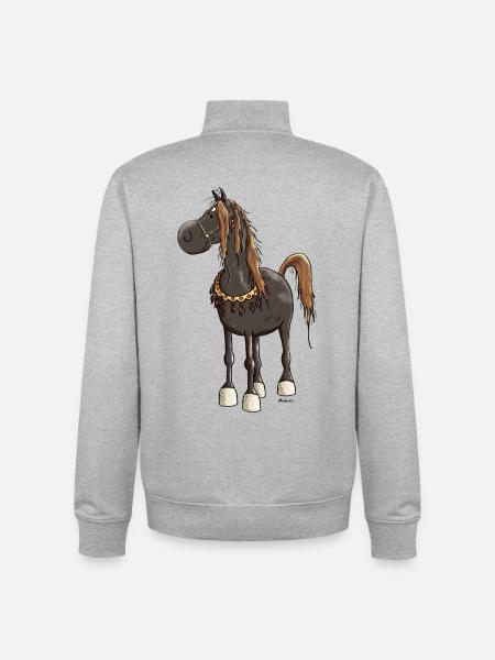 Cheval Arabe Mignon - Chevaux - Sweat zippé unisexe en coton bio Stanley/Stella - gris chiné