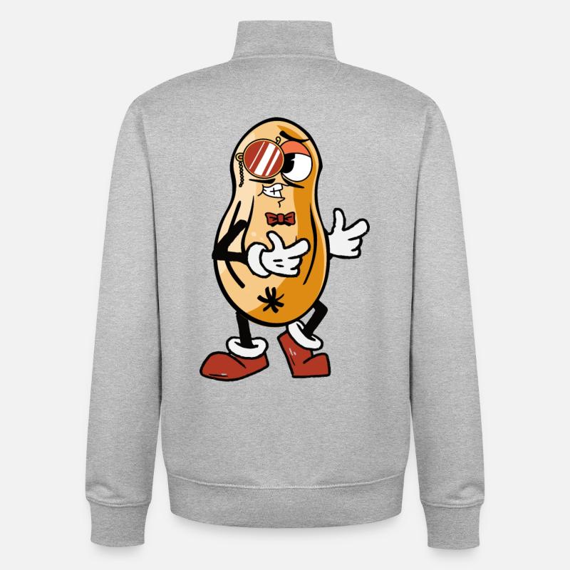 Cool peanut - Unisex Organic Zip Sweatshirt by Stanley/Stella - heather grey