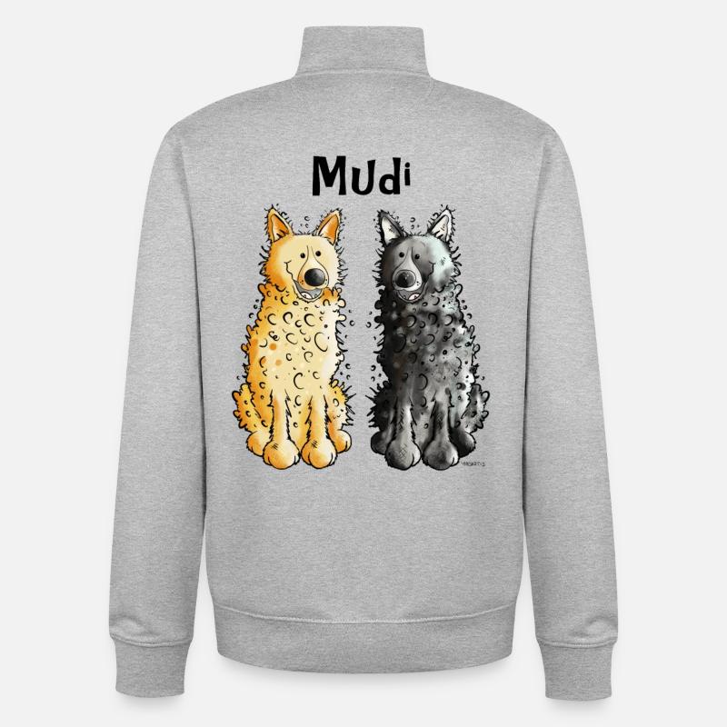Two Mudis - Unisex Organic Zip Sweatshirt by Stanley/Stella - heather grey