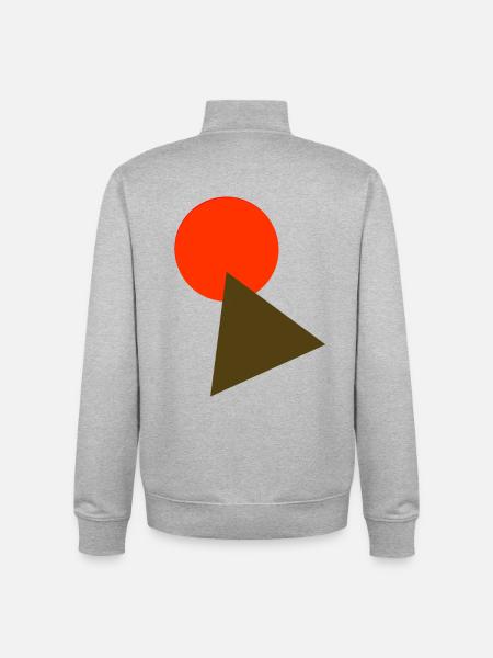 circle and triangle - Unisex Organic Zip Sweatshirt by Stanley/Stella - heather grey