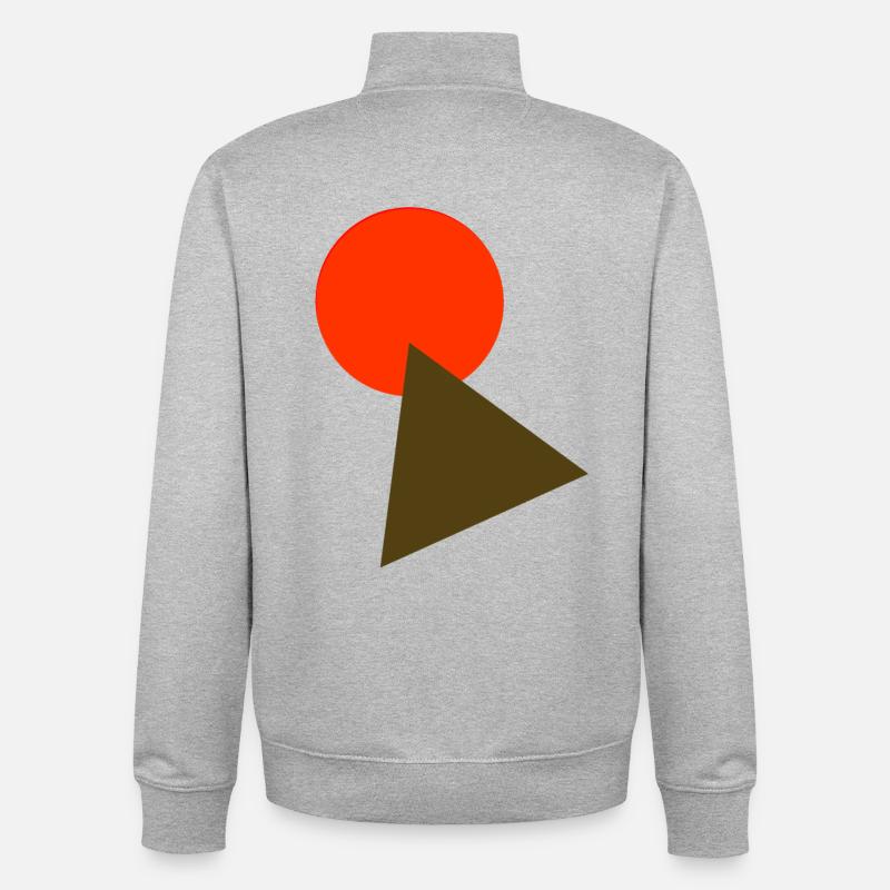 circle and triangle - Unisex Organic Zip Sweatshirt by Stanley/Stella - heather grey