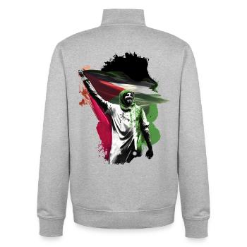 Freiheit für Palästina palästinische Flagge Gaza - Unisex Organic Zip Sweatshirt von Stanley/Stella - Grau meliert - Hinten - AI Model Male 185 light (185cm)