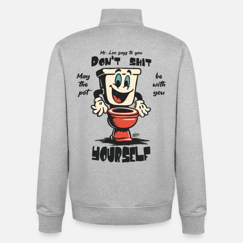 M. Loo - Sweat zippé unisexe en coton bio Stanley/Stella - gris chiné