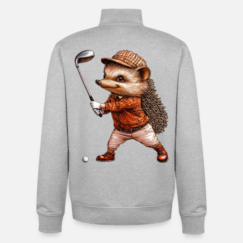 Golf du hérisson - Sweat zippé unisexe en coton bio Stanley/Stella - gris chiné