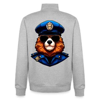 Marmots Police / Policewoman Groundhog - Unisex Organic Zip Sweatshirt by Stanley/Stella - heather grey - Back - AI Model Male 185 light (185cm)