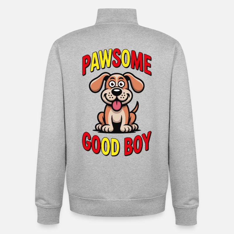 Pawsome_dog - Sweat zippé unisexe en coton bio Stanley/Stella - gris chiné