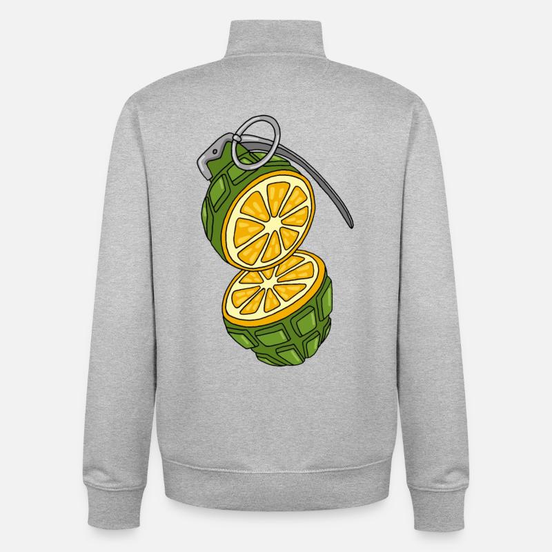 Die Granate ist eine Orange. - Unisex Organic Zip Sweatshirt von Stanley/Stella - Grau meliert