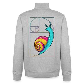 Fibonacci Spiral Snail - Unisex Organic Zip Sweatshirt by Stanley/Stella - heather grey - Back - AI Model Male 185 light (185cm)