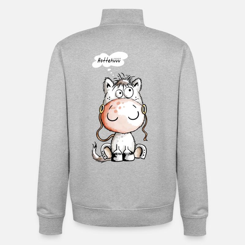 Knuffiges Hottehüüü Pferdchen - Pferd - Comic - Unisex Organic Zip Sweatshirt von Stanley/Stella - Grau meliert