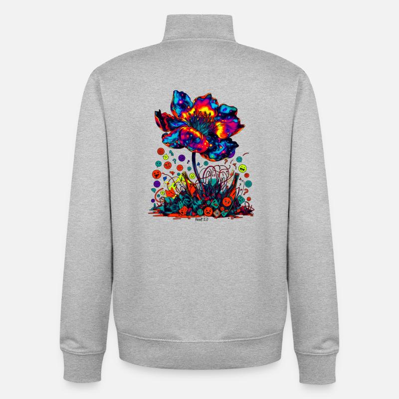 Cosmic Reset Bloom 2.0 - Unisex Organic Zip Sweatshirt von Stanley/Stella - Grau meliert
