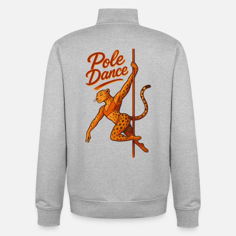Pole Dance Leopardin Poledancerin Geschenk - Unisex Organic Zip Sweatshirt von Stanley/Stella - Grau meliert