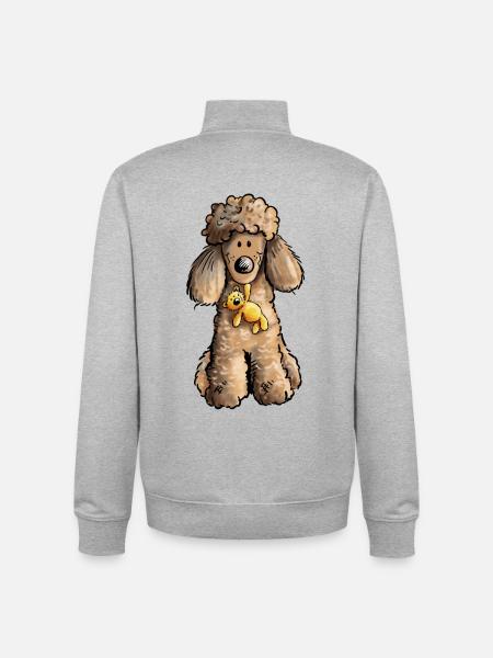 Pudel mit Teddy - Unisex Organic Zip Sweatshirt von Stanley/Stella - Grau meliert