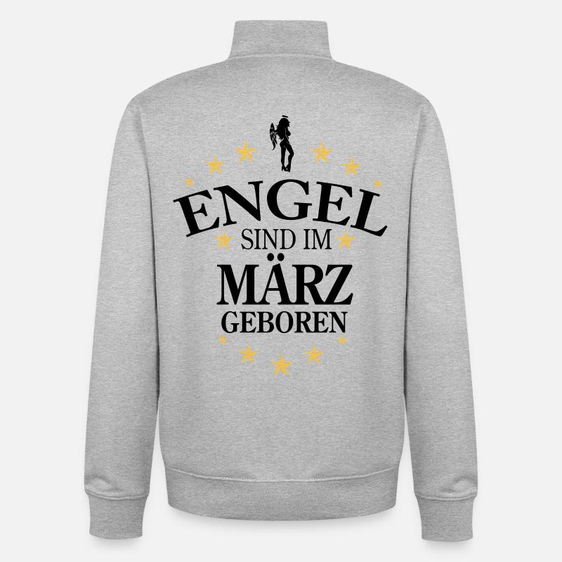 Ange de mars - Sweat zippé unisexe en coton bio Stanley/Stella - gris chiné