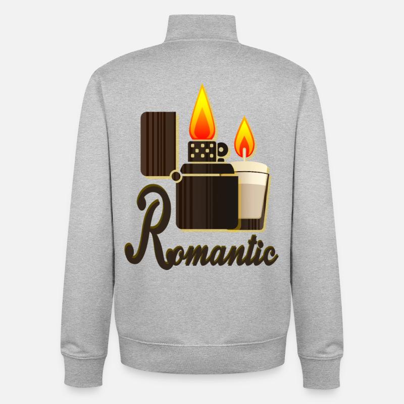 Candlelight Romance - Unisex Organic Zip Sweatshirt by Stanley/Stella - heather grey