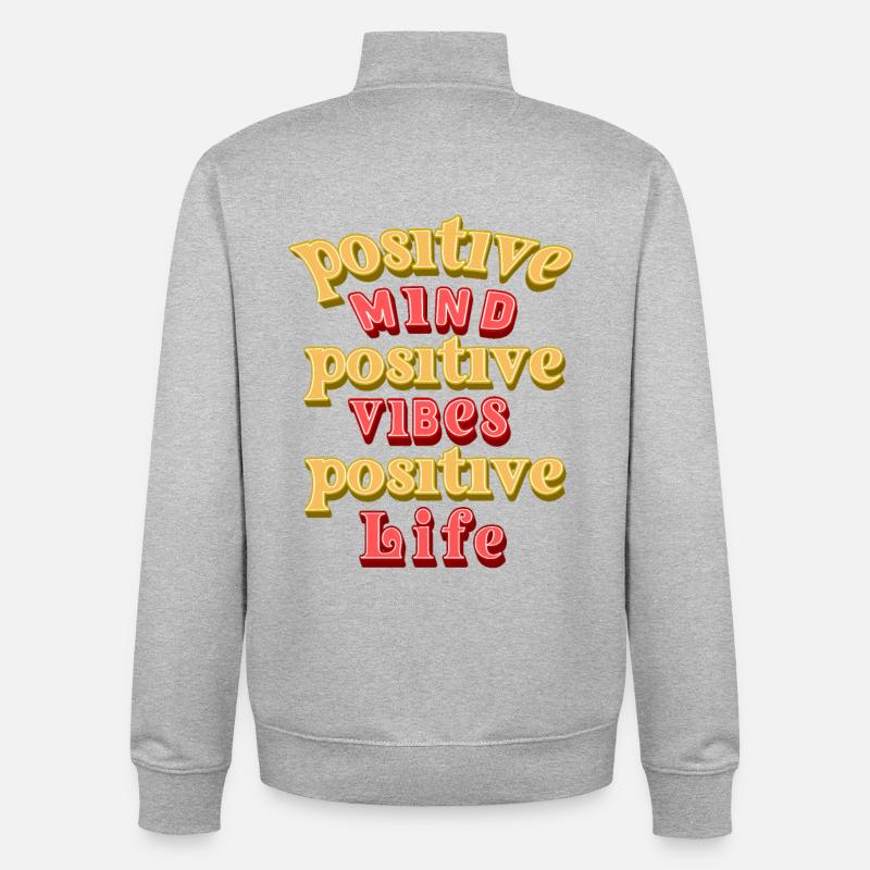 Positiver Geist, positive Stimmung - Unisex Organic Zip Sweatshirt von Stanley/Stella - Grau meliert