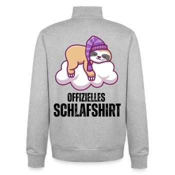 Schlafendes Faultier auf Wolke mit Mütze - Unisex Organic Zip Sweatshirt von Stanley/Stella - Grau meliert - Hinten - AI Model Male 185 light (185cm)