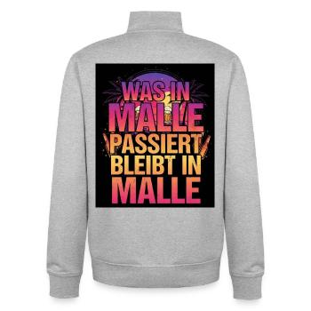 Malle Party - Unisex Organic Zip Sweatshirt by Stanley/Stella - heather grey - Back - AI Model Male 185 light (185cm)