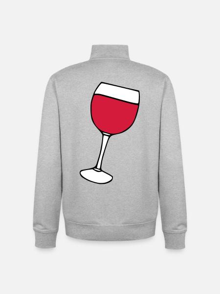 Rotwein im Glas - Unisex Organic Zip Sweatshirt von Stanley/Stella - Grau meliert