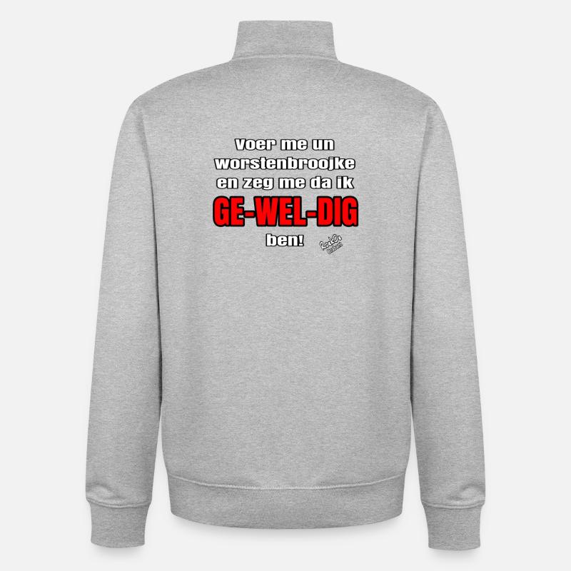 Füttere mich mit Bratwurst - Unisex Organic Zip Sweatshirt von Stanley/Stella - Grau meliert