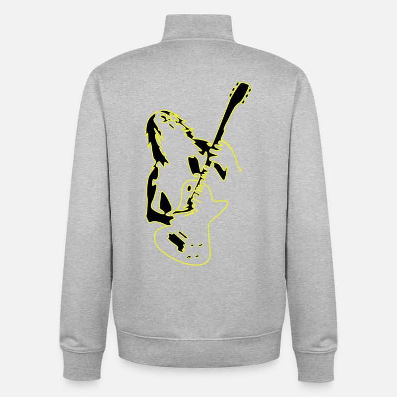 Rock' Roll, c’est la vie ✔ - Sweat zippé unisexe en coton bio Stanley/Stella - gris chiné