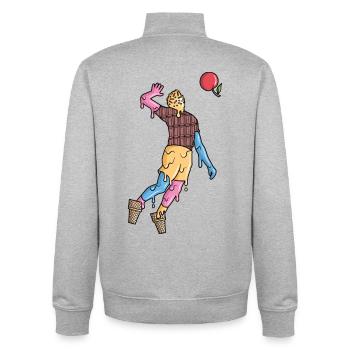 Joueurs de volley-ball Glaces Enfants Joueurs de volley-ball - Sweat zippé unisexe en coton bio Stanley/Stella - gris chiné - Dos - AI Model Male 185 light (185cm)