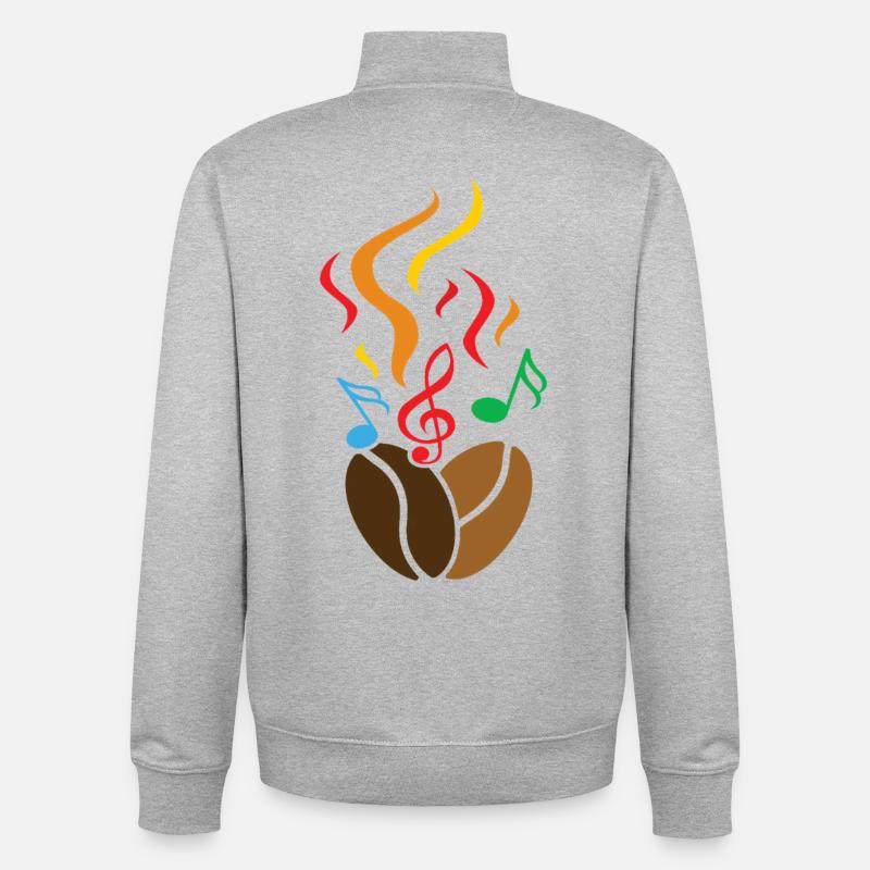 Kaffeebohnen mit Noten - Unisex Organic Zip Sweatshirt von Stanley/Stella - Grau meliert