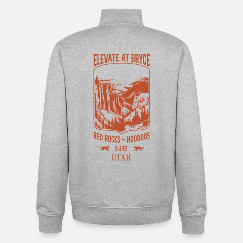 Elevate at Bryce - Sand - Sweat zippé unisexe en coton bio Stanley/Stella - gris chiné