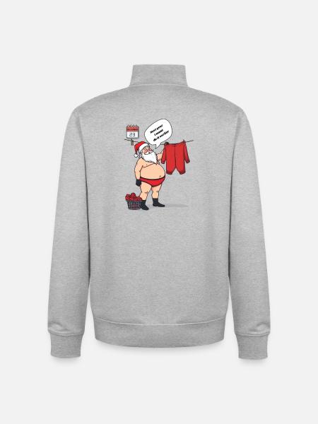 Santa Claus does the laundry - Unisex Organic Zip Sweatshirt by Stanley/Stella - heather grey