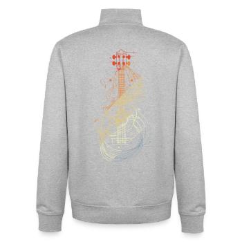 Ukulele Skizze Retro Style - Unisex Organic Zip Sweatshirt von Stanley/Stella - Grau meliert - Hinten - AI Model Male 185 light (185cm)
