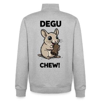 Degu Degu Chew Nagetierholz-Chili - Unisex Organic Zip Sweatshirt von Stanley/Stella - Grau meliert - Hinten - AI Model Male 185 light (185cm)