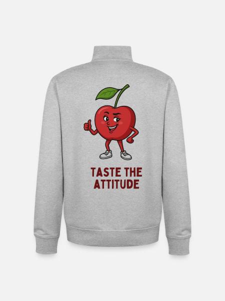 Apple with Attitude Motif - Unisex Organic Zip Sweatshirt by Stanley/Stella - heather grey