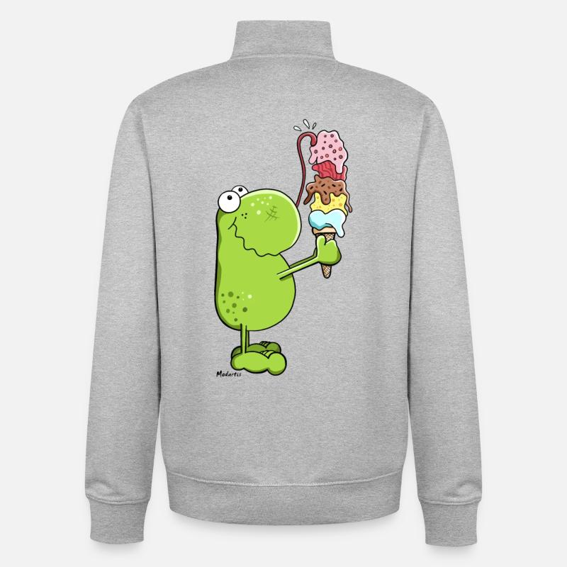 Grenouille avec glace - Sweat zippé unisexe en coton bio Stanley/Stella - gris chiné