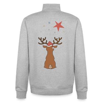 Noël - Sweat zippé unisexe en coton bio Stanley/Stella - gris chiné - Dos - AI Model Male 185 light (185cm)