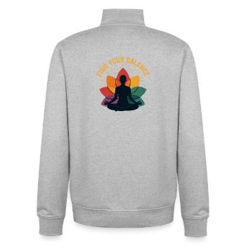 Yoga Lotus Flow Meditation Design - Unisex Organic Zip Sweatshirt von Stanley/Stella - Grau meliert - Hinten - AI Model Male 185 light (185cm)